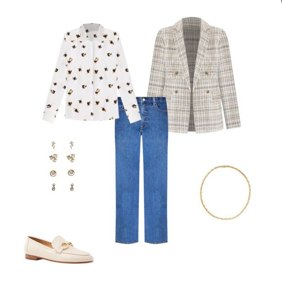 Ann Taylor Petite Floral Ruffle Collar Shirt - Picture 6 of 7